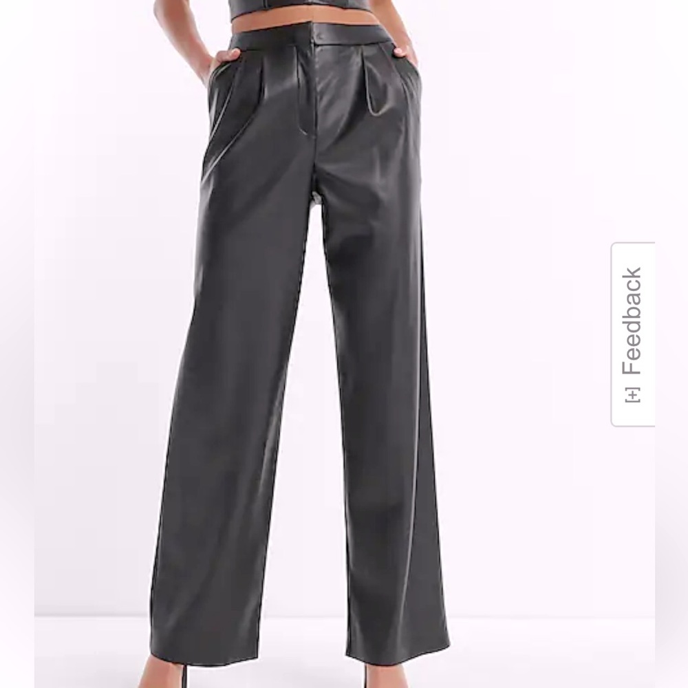 Express Brown Leather Pants. 12 Short
